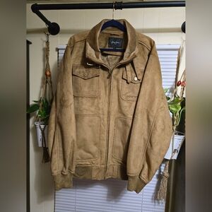 VTG Sean John Faux Suede Bomber Jacket Large